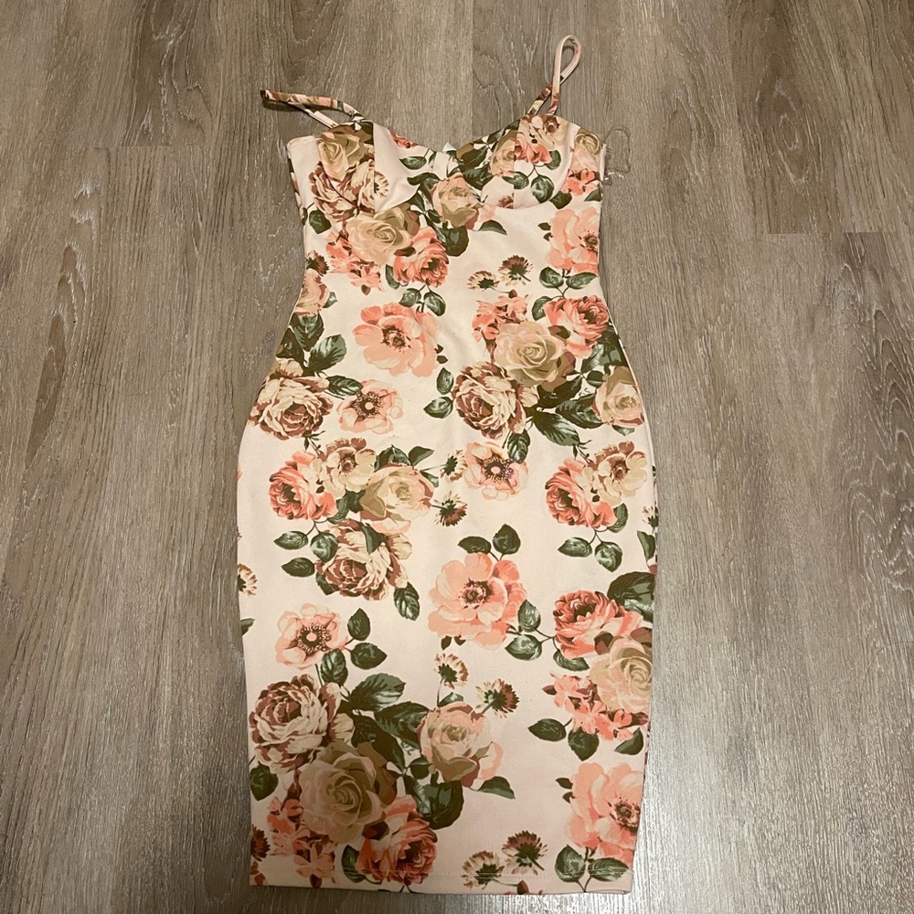 Privately Privileged Privy Bodycon Floral Dress